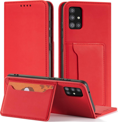 Kallëp portofol për Samsung Galaxy A12 5G, me magnet, me xhep për karta, i kuq