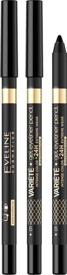 Laps për sy Eveline Variete 01, xhel waterproof, i zi