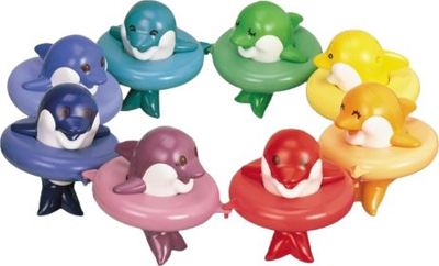 Lojra baino Tomy Musical Bath Dolphins 6528, me tinguj muzike, shumëngjyrëshe