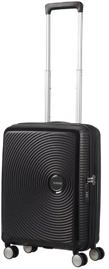 Кабински куфер American Tourister Soundbox, полипропилен, со проширување, црн