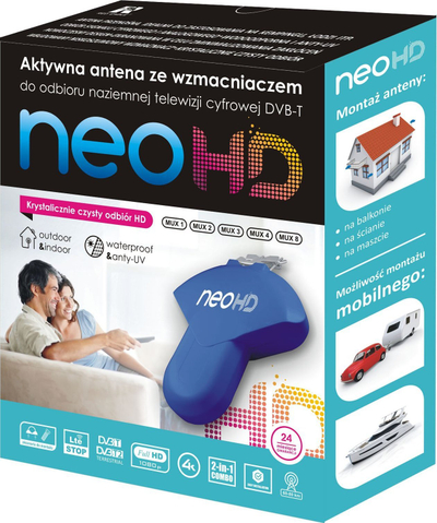 Antene TV Opticum Red Eagle NEO HD, DVB T2, me përforcim sinjali