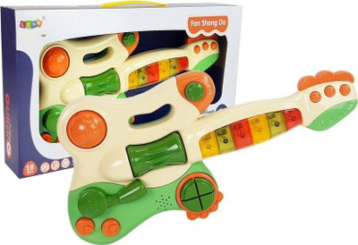 Kitarë lodër interaktive Leantoys, për kalamaj, e gjelbër
