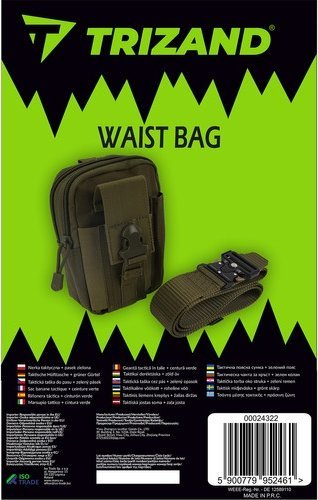 Çantë beli Trizand Tactical, 1000D najlon, me brez rregullues, jeshile ushtarake