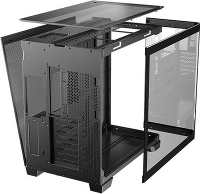 Kasa kompjuteri Antec C8 Curve Wood, Full Tower, xham i tejdukshëm, dru i zi
