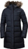Женска парка Helly Hansen Aden Down, со пердуви, капа со вештачко крзно, црна
