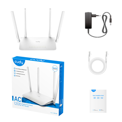 Router wireless Cudy WR1300, Gigabit, Dual Band 2.4 GHz 5 GHz, i bardhë