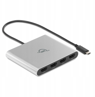 Адаптер за монитори OWC USB C Quad HDMI 4K, DisplayLink, црн