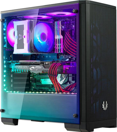 Kuti kompiutri BitFenix Nova Mesh TG RGB, MIDI Tower, me xham anësor, e zezë