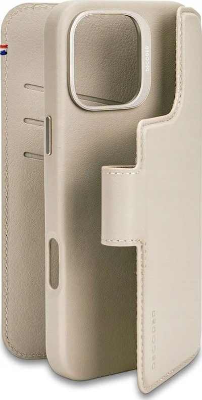 Куќиште-паричник Decoded Leather Detachable Wallet за iPhone 16 Pro Max, кожа, со капак, боја clay