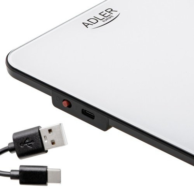Peshore kuzhine Adler AD 3177, 10 kg, karikim me USB C, bardh e zi