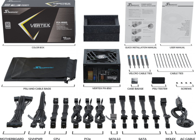 Burim energjie SeaSonic VERTEX PX-850 VERTEX PX-850 ATX 3.0 PCIe 5.0 ATX 3.0, 850W