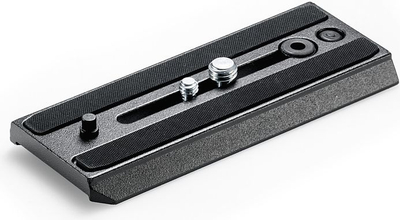 Pllakë Quick Release Manfrotto 500PLONG, e zgjatur, për koka video 501, e zezë
