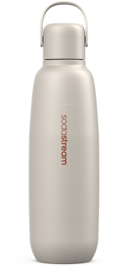 Shishe metalike SodaStream Fizz&amp;go Cool, 0.9L, mban pijen 12 orë termo, ngjyra Sand
