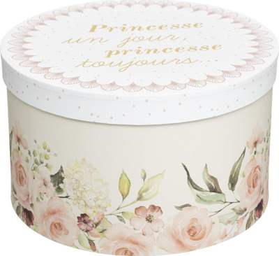 Set kuti dekorative Atmosphera Princess, 3 copë, karton, rozë me të bardhë