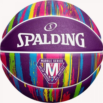Top basketbolli Spalding Marble 84403Z, gome, për të gjitha fushat, vjollcë shumëngjyrësh