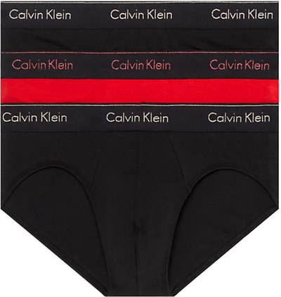 Mbathje për meshkuj Calvin Klein, 3 copë, të zeza/kuqe