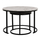 Tavolinë për kafe 2-pjesësh MDF marble mix & këmbë të zeza Φ80–48 cm (HM8763.14), zezë