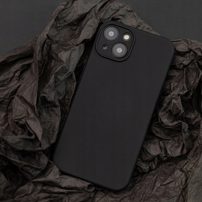 Set mbrojtës për telefon Xiaomi Redmi 13C, kapak silikoni, xham i kalit, i zi