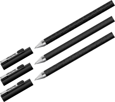 Stilolaps roller Berlingo DoubleBlack, 0.5mm, bojë blu, set 24 copë