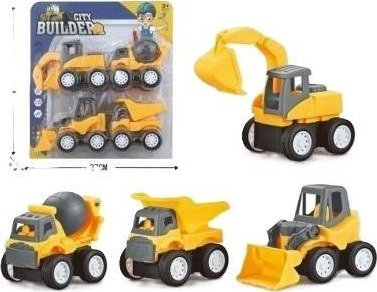 Set lodrash ndërtimi Paweł Wojda Construction Cars, makina ndërtimi, për kalamaj, shumëngjyrësh