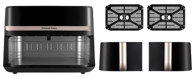 Fritezë ajrore Russell Hobbs Satisfry Dual Basket 27680-56, 9L, panel me prekje, e zezë