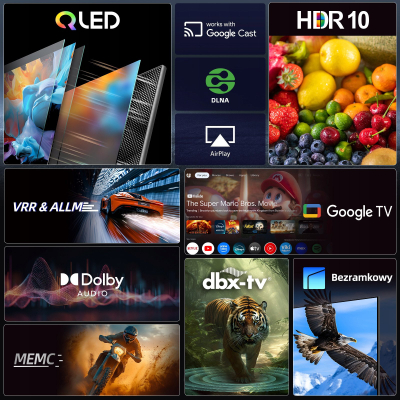 Телевизор CHiQ U55QST, 55\" QLED 4K, Google TV, црн