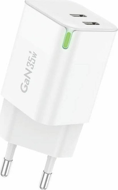 Karikues muri Foneng GaN 35W, 2x USB C, karikim i shpejtë, i bardhë