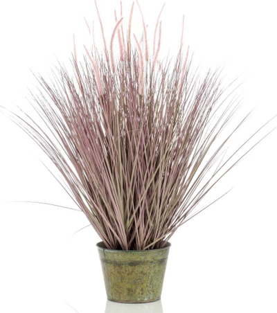 Вештачко декоративно растение, 99cm, цинкова кофа, зелено розова