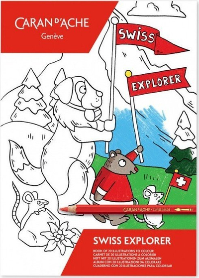 Libër ngjyrosje Caran D'Ache Swiss Explorer, 20 ilustrime, për fëmijë