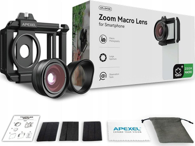 Objektiv telefoni Apexel APL ZM100, Super Macro HD Zoom 10–20x, i zi