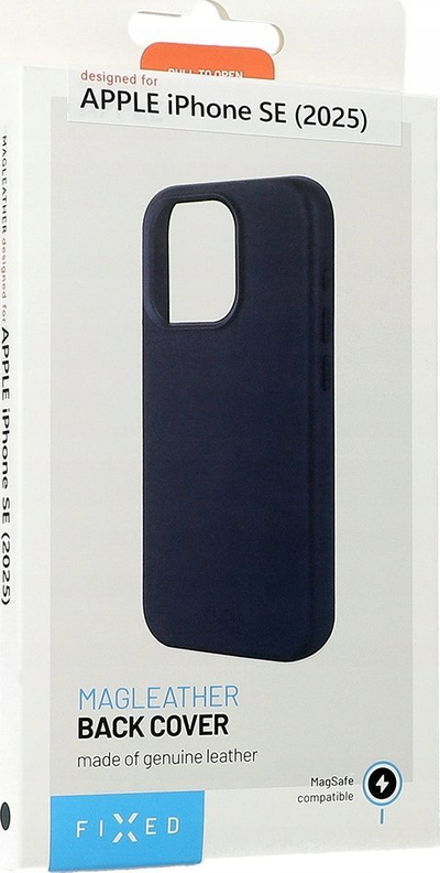 Футрола за телефон FIXED MagLeather за iPhone 16e 5G, MagSafe, сина