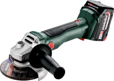 Mул за агли Metabo W 18 L BL 9-125, 18V, 2x 4.0Ah, без кабел