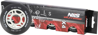 Rrota patinash Nils Extreme PU 70x24 mm, fortësi 82A, të zeza matte