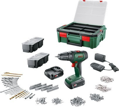 Makineri pa kabllo Bosch UniversalDrill 18V, 2 bateri 1.5Ah, me karikues, System Box