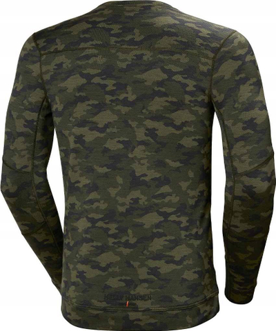 Bluzë termo për burra Helly Hansen LIFA Thermal Merino Crew Neck, me mëngë të gjata, punë, me kamuflazh