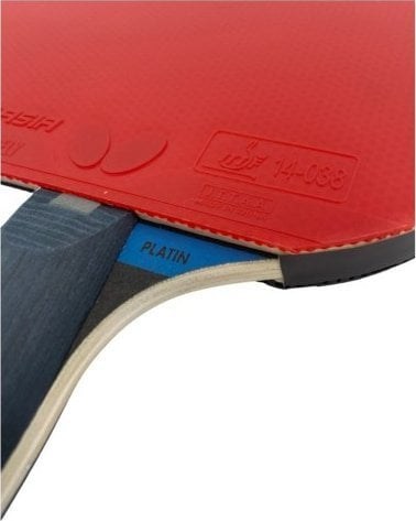 Raketë pingpongu Butterfly Ovtcharov Platin 85226, Panasia 2.0mm, dorezë ergonomike, e kuqe