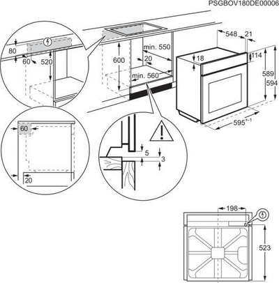 Furrë e integrume Electrolux EOE5C71X, multifunksionale, inoks me xham të zi