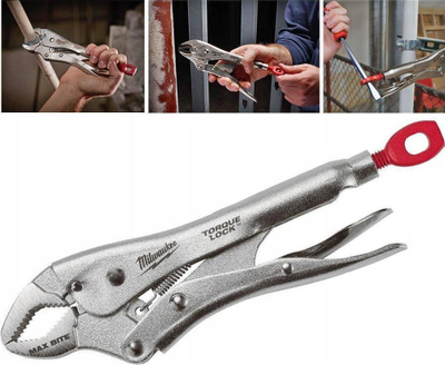 Kapëse bllokuese Milwaukee 4932471729, 250mm, nofulla të përkulura, argjendtë