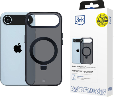 Kllëf telefoni 3MK Smoke Matte Case Mag Stand, për iPhone 17 Air, me magnet, i zi