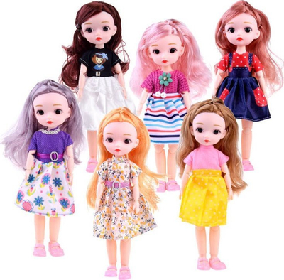 Kukull Pretty Doll ZA4655, 24 cm, me duar e këmbë që lëvizin, me flokë të gjatë