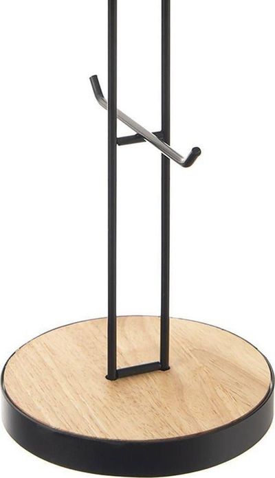Stendë filxhanësh Orion Metal Mug Stand, 40x15.5cm, metal dhe dru, e zezë