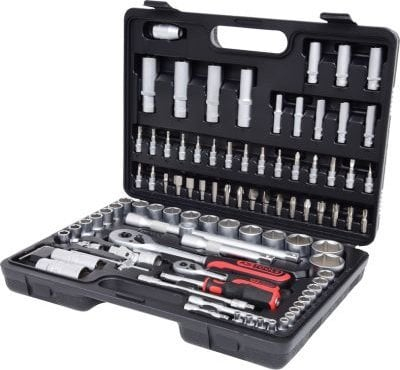Set çelësa dops KS Tools 1/4" 1/2", 96 copë, kuti plastike, i zi