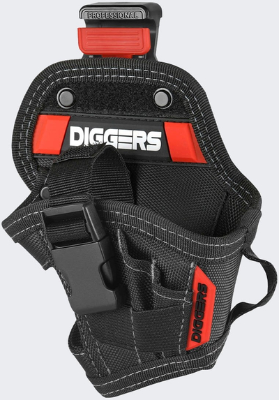Холстер за дупчалка Diggers S, 5 џебови, полиестер, црн