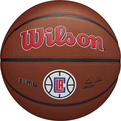Top basketbolli Wilson Team Alliance Los Angeles Clippers WTB3100XBLAC, lëkurë kompozite, ngjyrë kafe