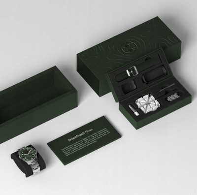 Ora inteligjente hibride Withings ScanWatch Nova, 42mm, matje temperature, jeshile