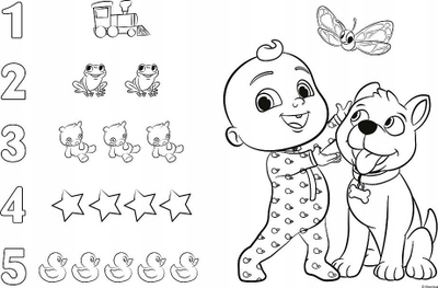 Puzzle Trefle Cocomelon Super Giant Double Sided, me dy anë, për ngjyrosje