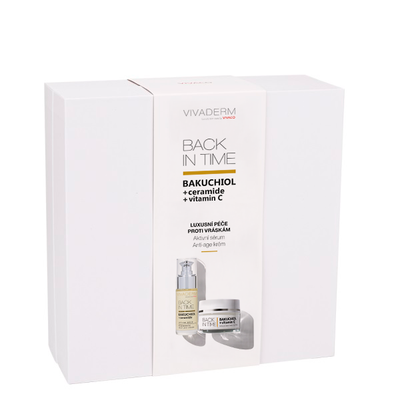 Set për kujdesin ndaj lëkurës Vivaco Bakuchiol Gift Wrap, krem për fytyrë 50 ml + serum 30 ml