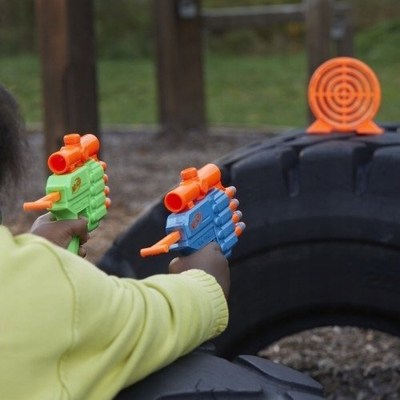 Set lodër qitjeje Nerf Elite 2.0 Face Off, 2 pistoleta, 12 shigjeta shkumë, shumëngjyrësh