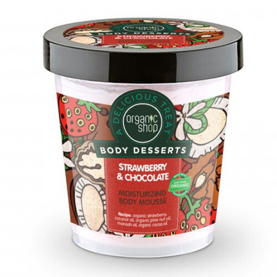 Shkumë Organic Shop Body Desserts Strawberry & Chocolate, 450 ml