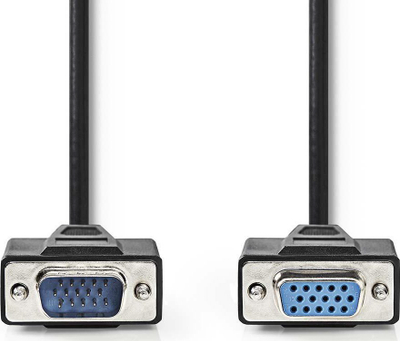 Kabllo VGA Nedis, VGA mashkull me VGA femër, 2 m, e zezë